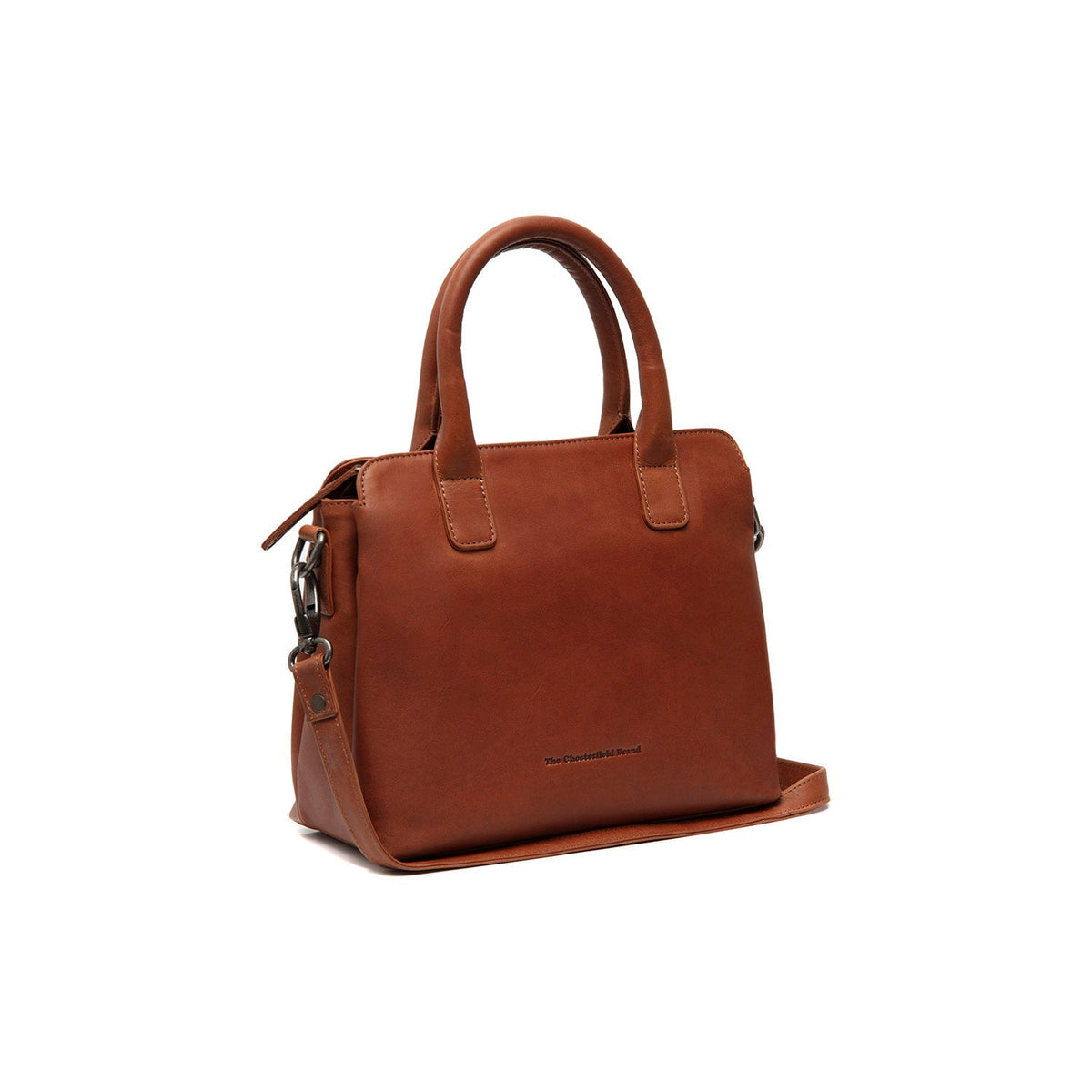 Tailored Rib Cuffs &amp; Hem Craftsmanship Construction Detail on Hermosa Full-Grain Leather Handbag Naisille