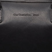 Close-Up Detail of Classic Collar &amp; Heavy-Duty Zipper Hardware on Langton Full-Grain Leather Handbag Naisille