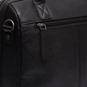 Tailored Rib Cuffs &amp; Hem Craftsmanship Construction Detail on Langton Full-Grain Leather Handbag Naisille