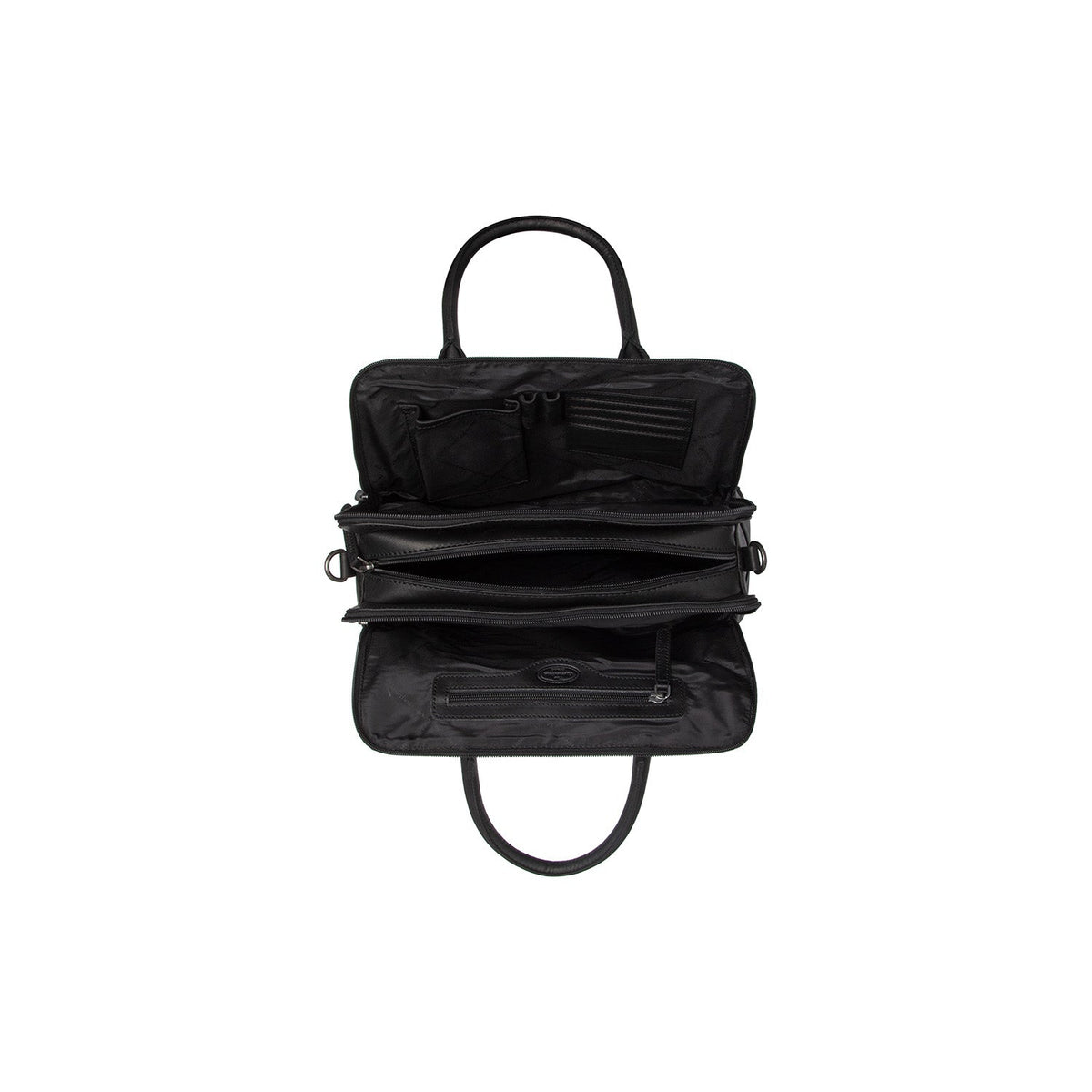 Close-Up Detail of Classic Collar &amp; Heavy-Duty Zipper Hardware on Layton Full-Grain Leather Handbag Naisille
