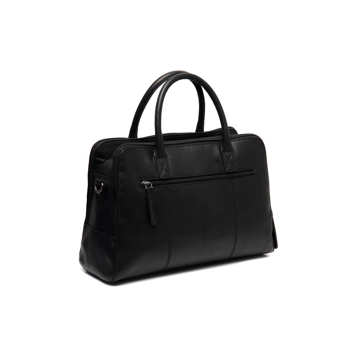 Tailored Rib Cuffs &amp; Hem Craftsmanship Construction Detail on Layton Full-Grain Leather Handbag Naisille