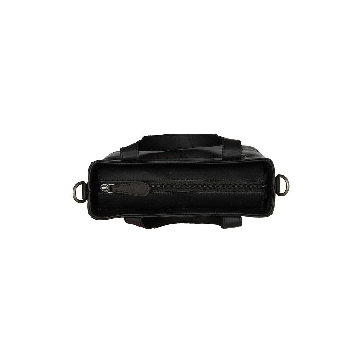 Close-Up Detail of Classic Collar &amp; Heavy-Duty Zipper Hardware on Lingfield Full-Grain Leather Handbag Naisille