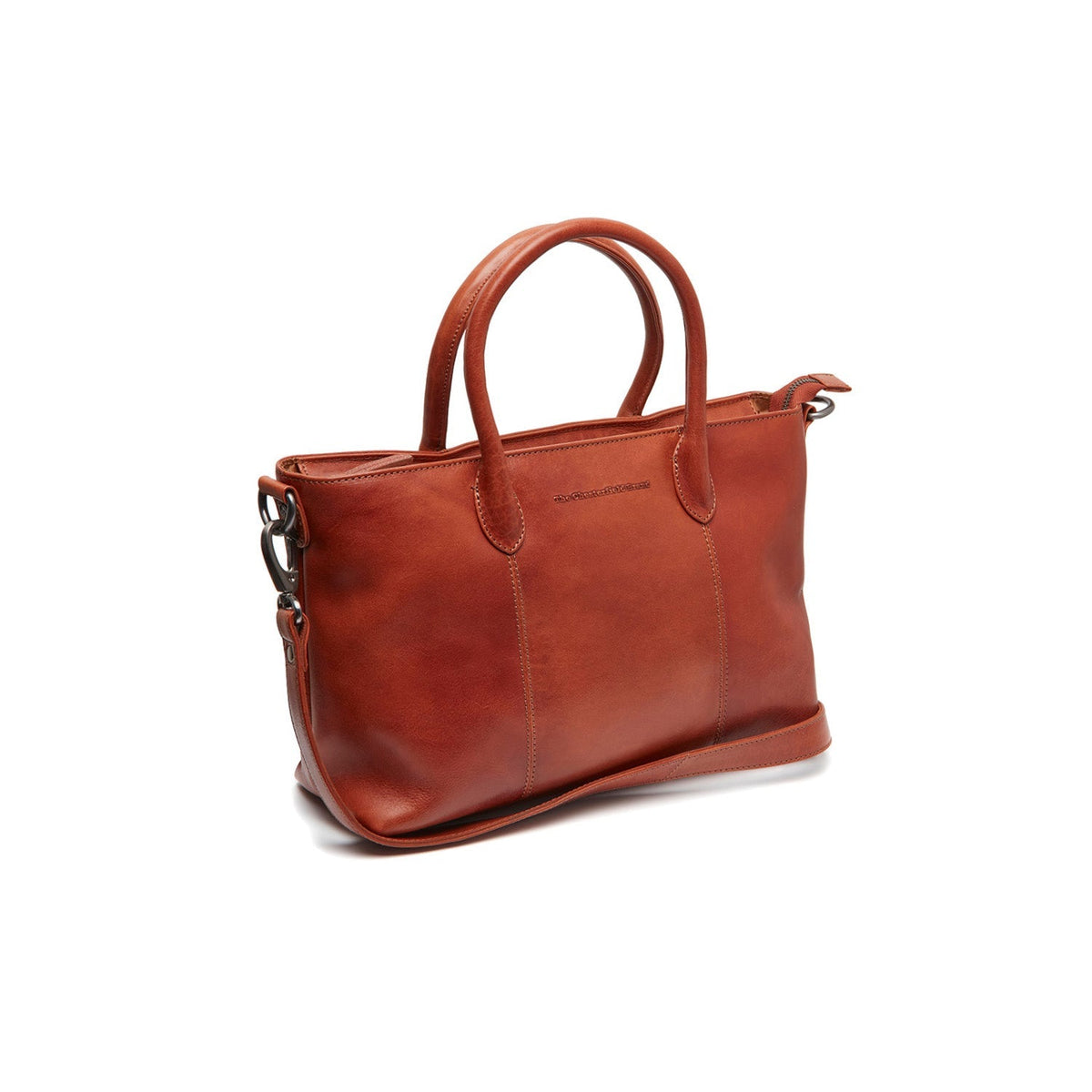 Tailored Rib Cuffs &amp; Hem Craftsmanship Construction Detail on Pergamino Full-Grain Leather Handbag Naisille