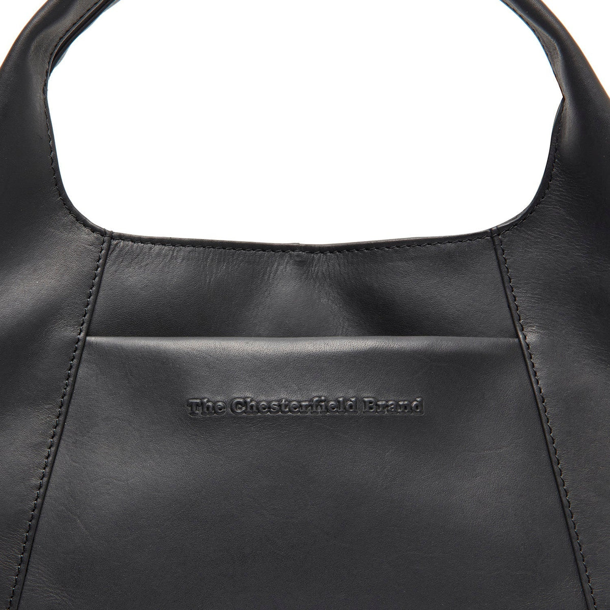 Close-Up Detail of Classic Collar &amp; Heavy-Duty Zipper Hardware on Salina Full-Grain Leather Handbag Naisille