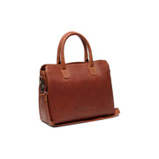 Styled Fit Perspective of Valmonte Full-Grain Leather Handbag Naisille on Model - Natural Daylight Drape