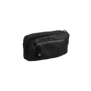 Close-Up Detail of Classic Collar &amp; Heavy-Duty Zipper Hardware on Corey Full-Grain Leather Key Case Naisille