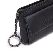 Close-Up Detail of Classic Collar &amp; Heavy-Duty Zipper Hardware on Torano Full-Grain Leather Key Case Naisille