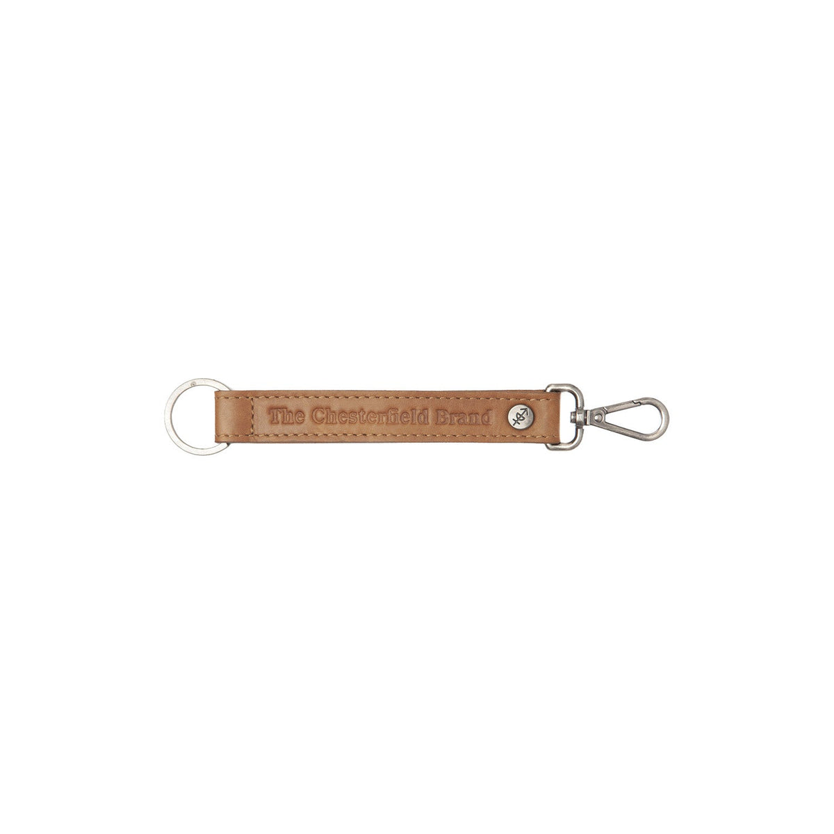 Leather Key Ring Konjakki Naisille in Cognac 100% Full-Grain Leather - Front Profile View &amp; Tailored Silhouette | Buy Online