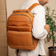 Austin Full-Grain Leather Laptop Backpack Naisille – alternate product view 2