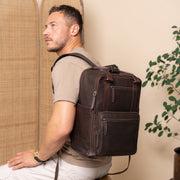 Calden Full-Grain Leather Laptop Backpack Naisille – alternate product view 2