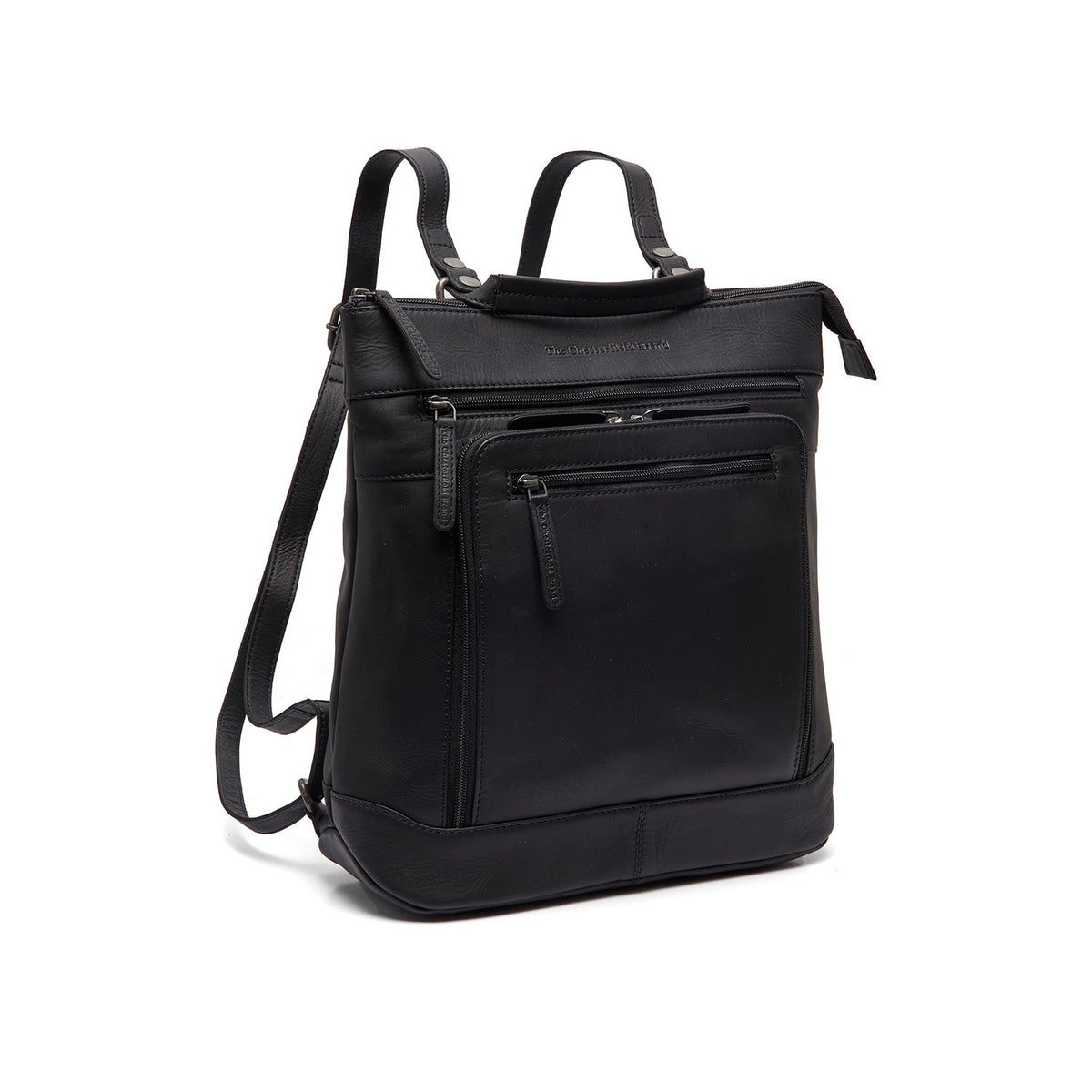 Caldero Full-Grain Leather Laptop Backpack Naisille in Classic 100% Full-Grain Leather - Full Exterior Front Profile View | Buy Online