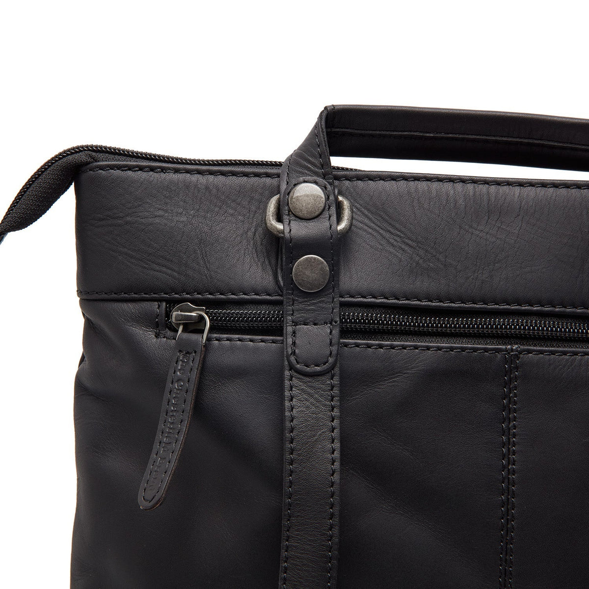 Caldero Full-Grain Leather Laptop Backpack Naisille - Structured Side Profile Showing Gusset Depth &amp; Expansion Capacity