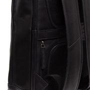 Solid Antique Brass Hardware &amp; Heavy-Duty Dual Zipper Detail on Detroit Full-Grain Leather Laptop Backpack Naisille