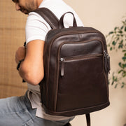 Detroit Full-Grain Leather Laptop Backpack Naisille – alternate product view 2