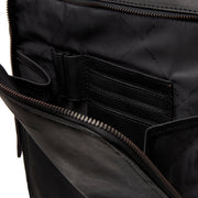 Solid Antique Brass Hardware &amp; Heavy-Duty Dual Zipper Detail on Jasper Full-Grain Leather Laptop Backpack Naisille