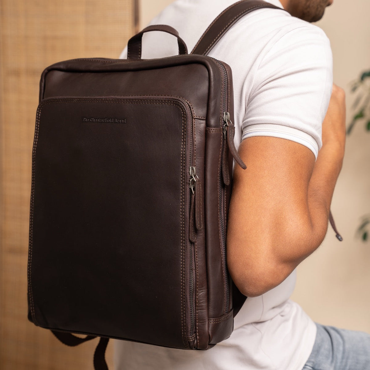 Jasper Full-Grain Leather Laptop Backpack Naisille – alternate product view 2