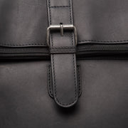 Solid Antique Brass Hardware &amp; Heavy-Duty Dual Zipper Detail on Larsson Full-Grain Leather Laptop Backpack Naisille