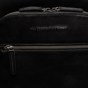 Solid Antique Brass Hardware &amp; Heavy-Duty Dual Zipper Detail on Maggiore Full-Grain Leather Laptop Backpack Miehille