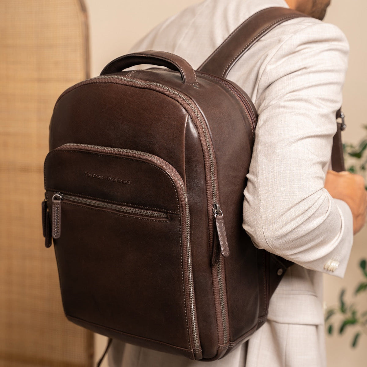 Maggiore Full-Grain Leather Laptop Backpack Miehille – alternate product view 2