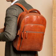 Maggiore Full-Grain Leather Laptop Backpack Miehille – alternate product view 2