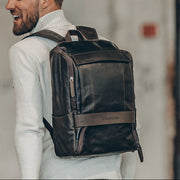 Rich Full-Grain Leather Laptop Backpack Miehille – alternate product view 2