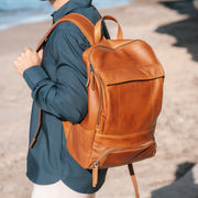 Rich Full-Grain Leather Laptop Backpack Miehille – alternate product view 2