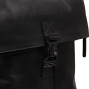 Solid Antique Brass Hardware &amp; Heavy-Duty Dual Zipper Detail on Savona Full-Grain Leather Laptop Backpack Naisille