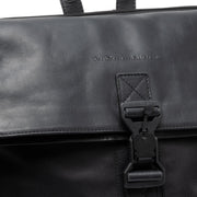 Solid Antique Brass Hardware &amp; Heavy-Duty Dual Zipper Detail on Trondheim Full-Grain Leather Laptop Backpack Naisille