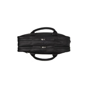 Solid Antique Brass Hardware &amp; Heavy-Duty Dual Zipper Detail on Boston Full-Grain Leather Laptop Bag Miehille
