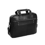 Solid Antique Brass Hardware &amp; Heavy-Duty Dual Zipper Detail on Calvi Full-Grain Leather Laptop Bag Naisille