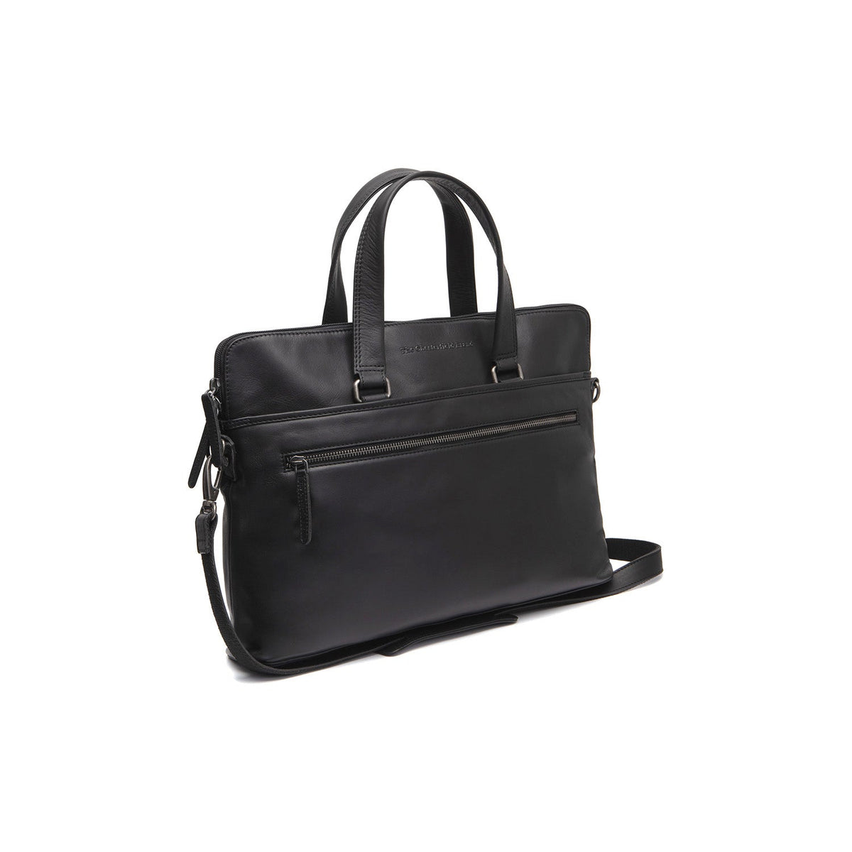 Elvas Full-Grain Leather Laptop Bag Naisille in Classic 100% Full-Grain Leather - Full Exterior Front Profile View | Buy Online