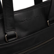 Elvas Full-Grain Leather Laptop Bag Naisille - Structured Side Profile Showing Gusset Depth &amp; Expansion Capacity
