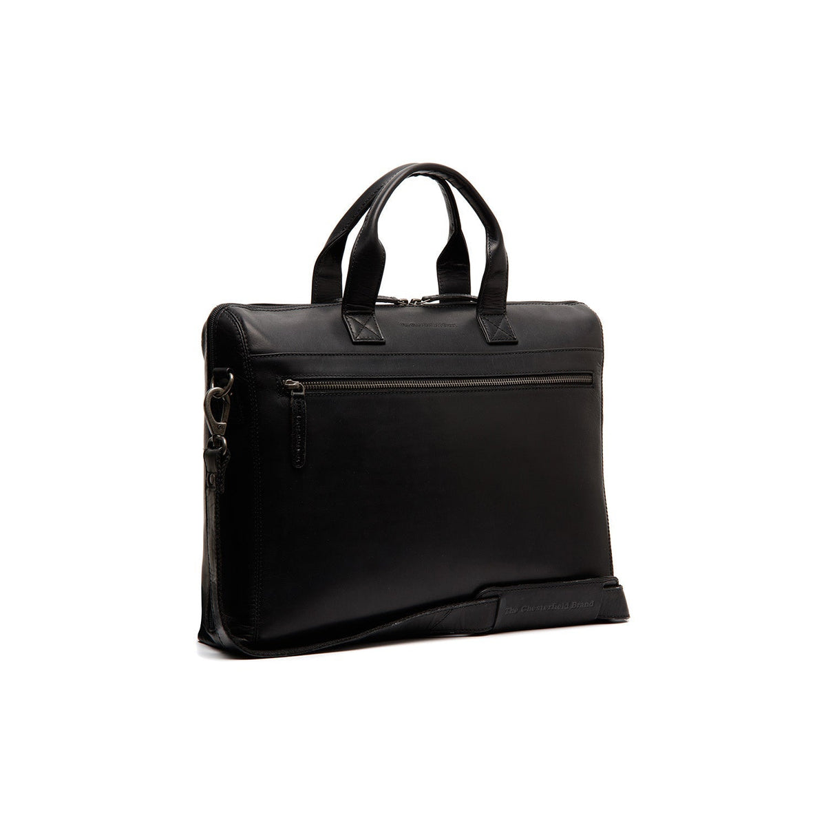 Levanto Full-Grain Leather Laptop Bag Naisille in Classic 100% Full-Grain Leather - Full Exterior Front Profile View | Buy Online