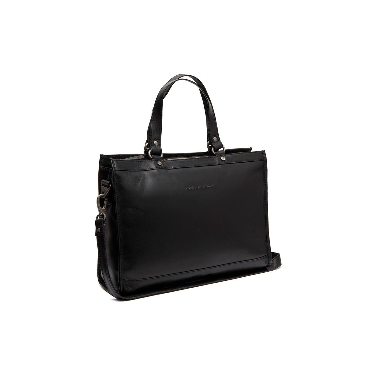 Manly Täysnahka Laptop Bag in Classic 100% Full-Grain Leather - Full Exterior Front Profile View | Buy Online