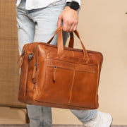 Ryan Full-Grain Leather Laptop Bag Miehille – alternate product view 2
