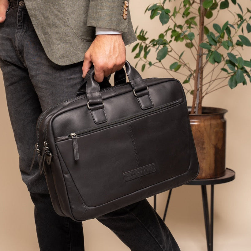 Seth Full-Grain Leather Laptop Bag Miehille