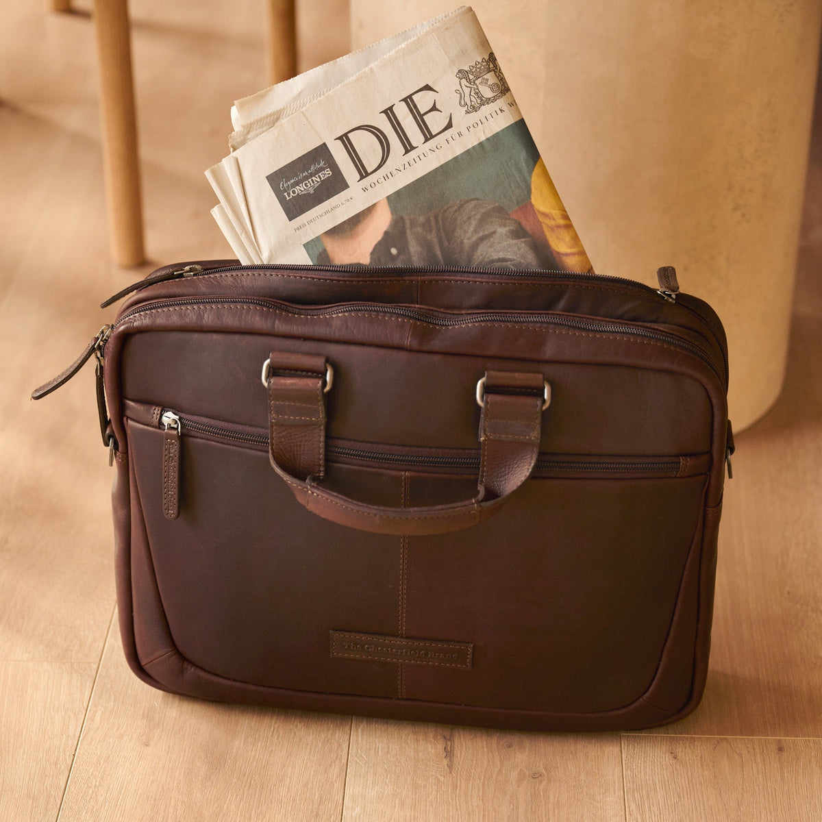 Seth Full-Grain Leather Laptop Bag Miehille – alternate product view 2