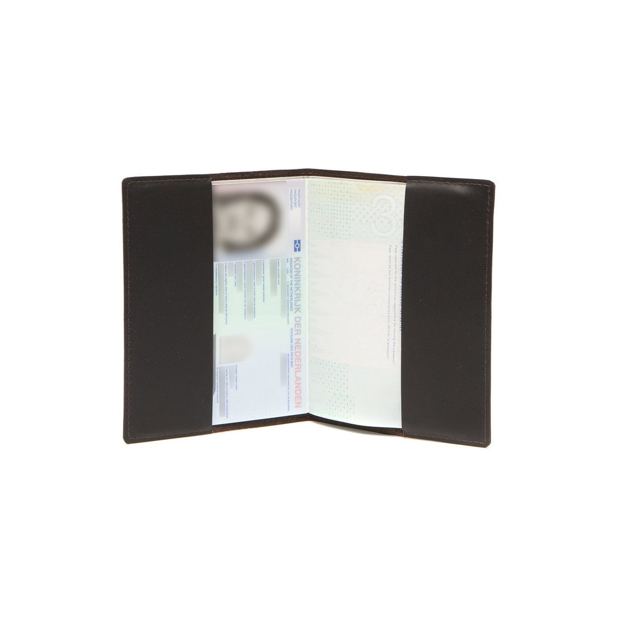 Brown Leather Passport Case Naisille, detail view 1