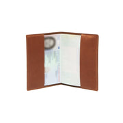 Cognac Leather Passport Case Naisille, detail view 3