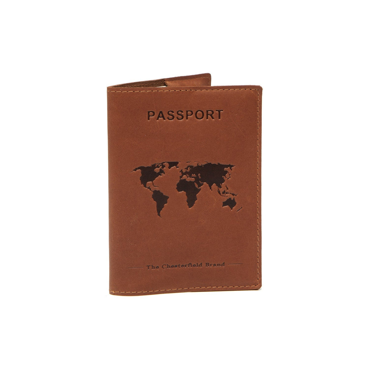 Cognac Leather Passport Case Naisille, front view