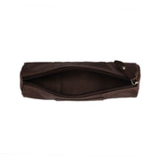 Tailored Rib Cuffs &amp; Hem Craftsmanship Construction Detail on Leather Pencil Case Lea Naisille