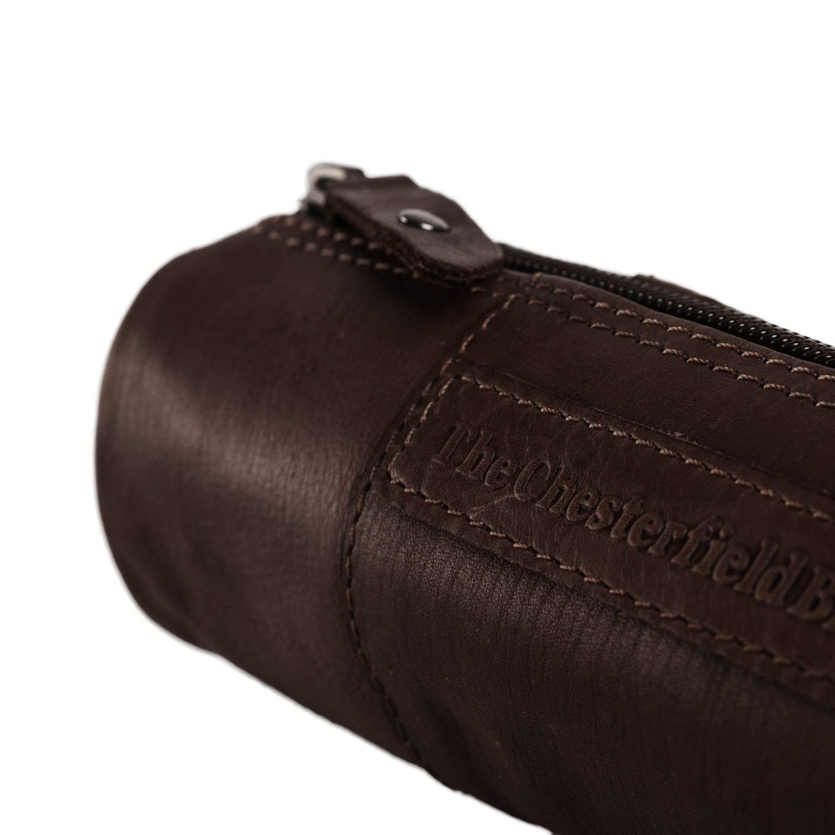 Styled Fit Perspective of Leather Pencil Case Lea Naisille on Model - Natural Daylight Drape