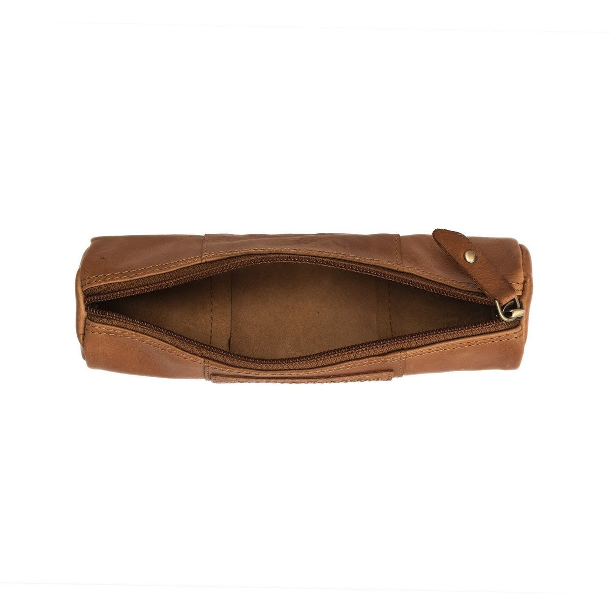 Cognac Leather Pencil Case Lea Naisille, detail view 1