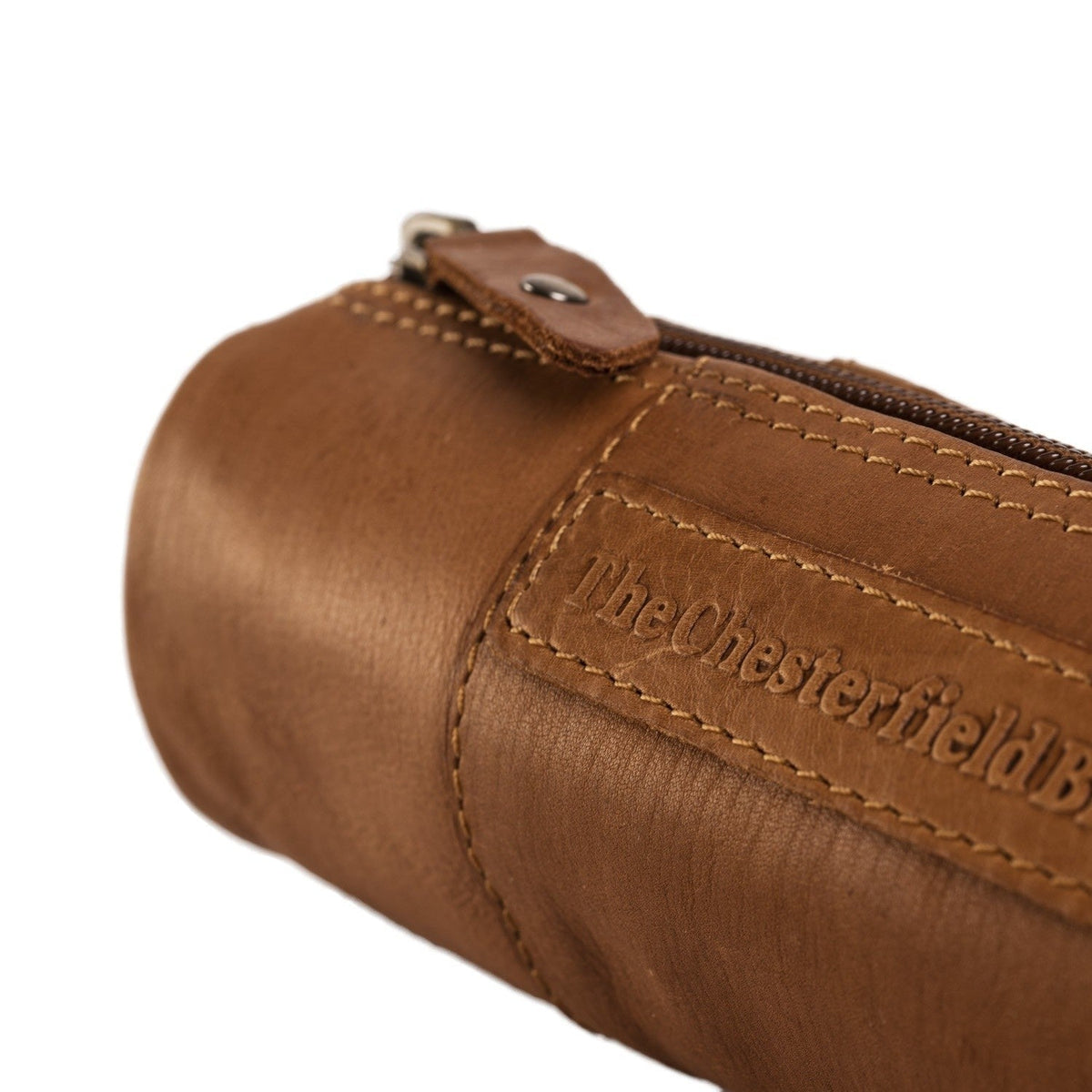 Cognac Leather Pencil Case Lea Naisille, detail view 3