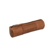 Cognac Leather Pencil Case Lea Naisille, front view