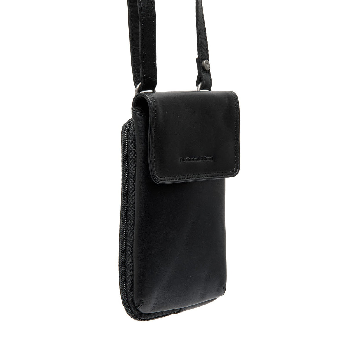 Langley Full-Grain Leather Phone Bag Naisille in Classic 100% Full-Grain Leather - Front Profile View &amp; Tailored Silhouette | Buy Online