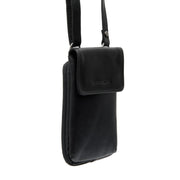 Langley Full-Grain Leather Phone Bag Naisille in Classic 100% Full-Grain Leather - Front Profile View &amp; Tailored Silhouette | Buy Online