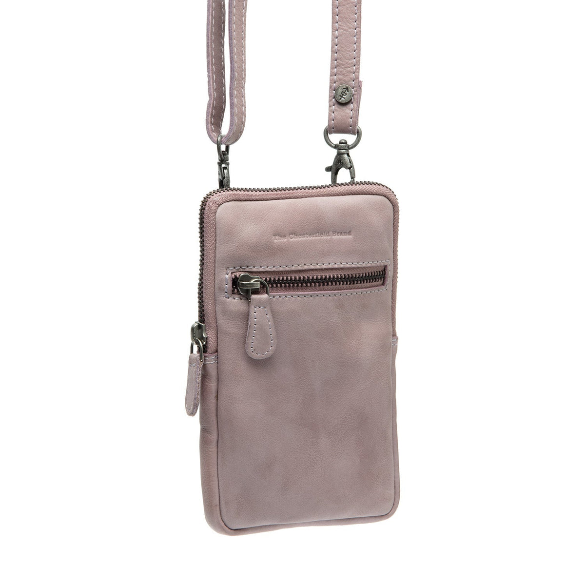 Salta Full-Grain Leather Phone Bag Naisille in Classic 100% Full-Grain Leather - Front Profile View &amp; Tailored Silhouette | Buy Online