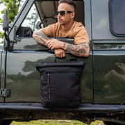 Bornholm Full-Grain Leather Roll-top Backpack Naisille - Structured Side Profile Showing Gusset Depth &amp; Expansion Capacity