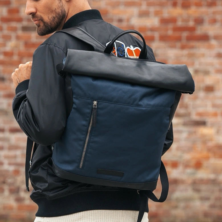Bornholm Full-Grain Leather Roll-top Backpack Naisille – alternate product view 2